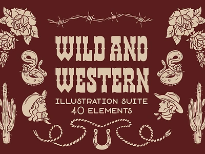 Wild & Western • Cowboy illustration app branding design graphic design illustration logo typography ui ux vector