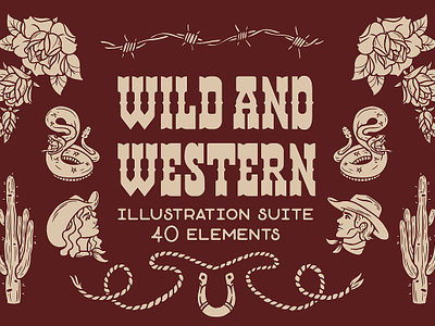 Wild & Western • Cowboy illustration app branding design graphic design illustration logo typography ui ux vector