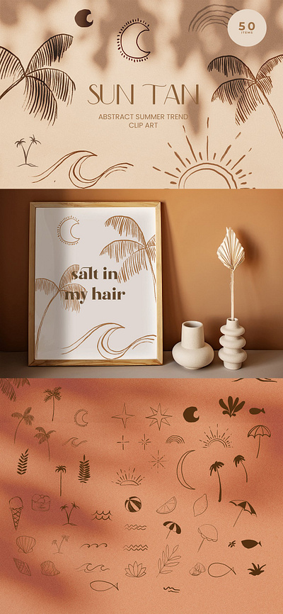 Tropical Abstract Summer Graphics app branding design graphic design illustration logo typography ui ux vector
