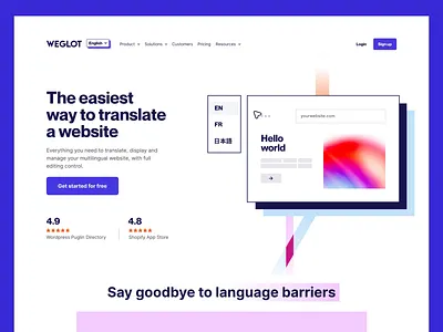 Weglot - Branding agency animation branding design home identity illustration landing me ui ux