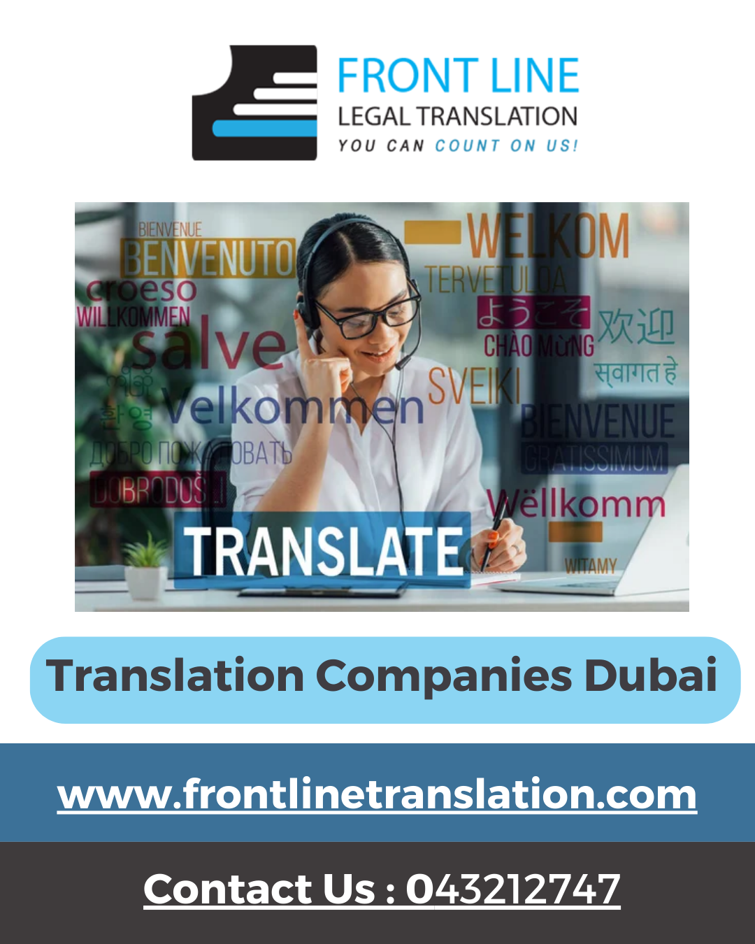 TRANSLATION COMPANIES DUBAI FRONTLINE TRANSLATION DUBAI by Frontline