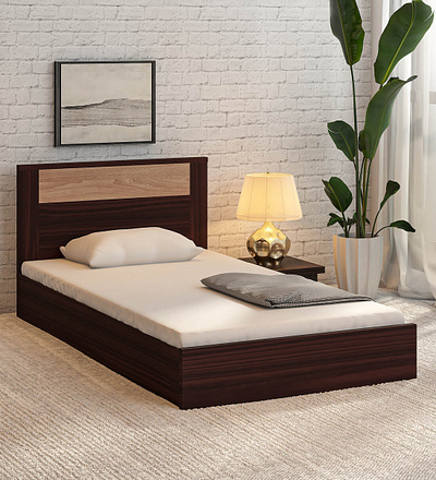 Get Upto 32% OFF on Takai Single Bed in Wenge Finish pepperfry