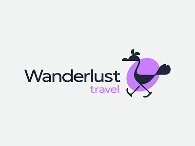 Wanderlust Travel bird branding buy going logo logotype mascot movement ostrich silhouette