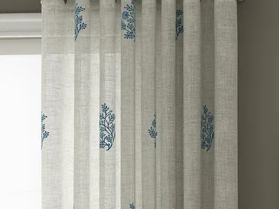 Shop White Floral Cotton 7 Ft Sheer Eyelet Door Curtains curtains for home