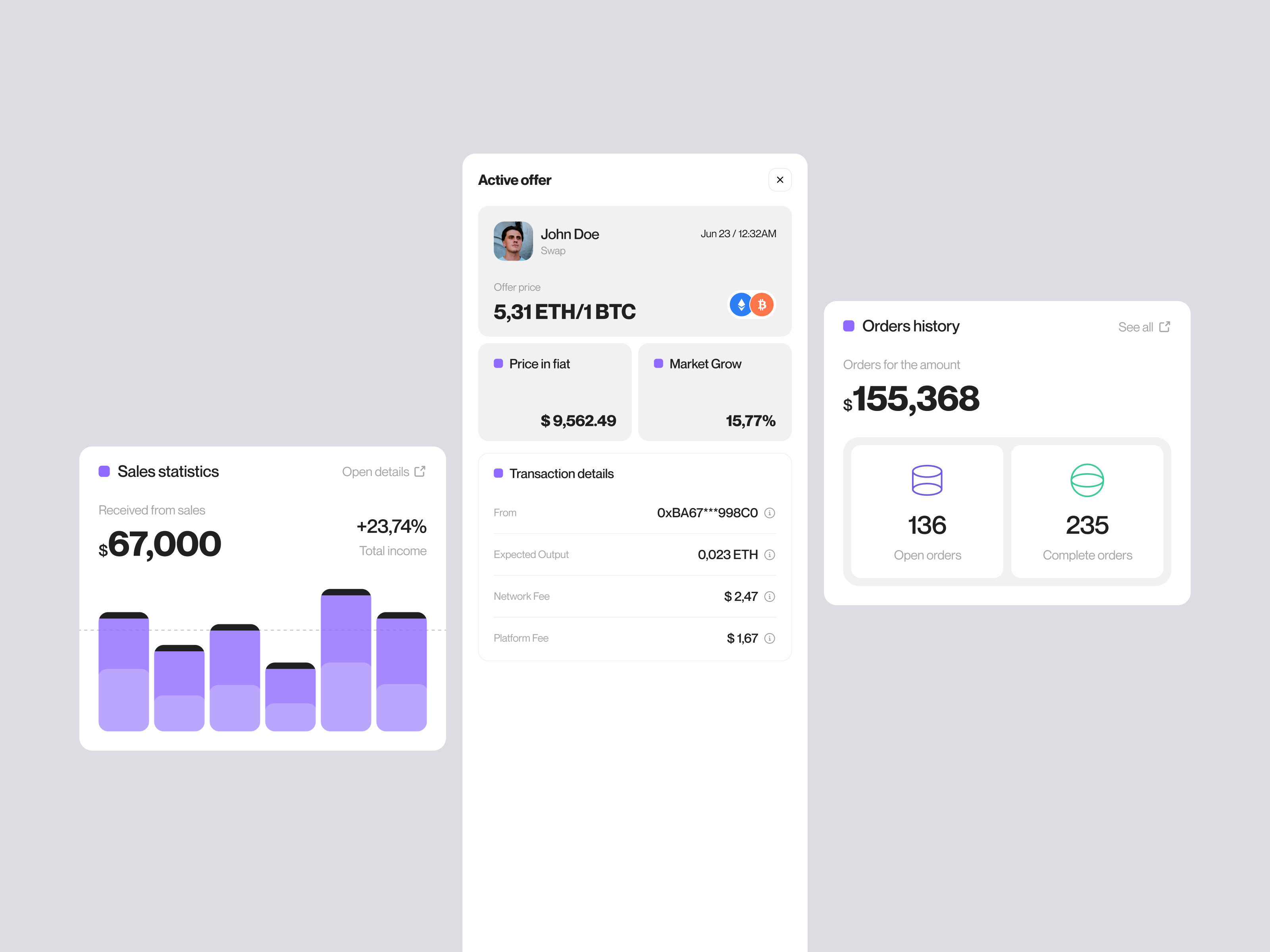 Dstafin - UI design elements for the crypto platform by Outcrowd on ...