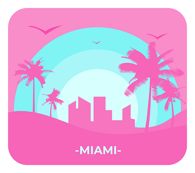 Miami minimal badge logo design badge colorfull design logo miami simple vector