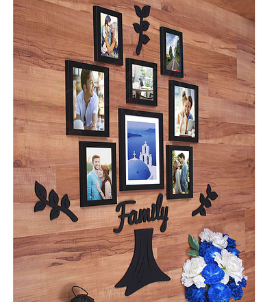 Avail 33% Discount on Black Solid Wood Janet Set wall photo frames