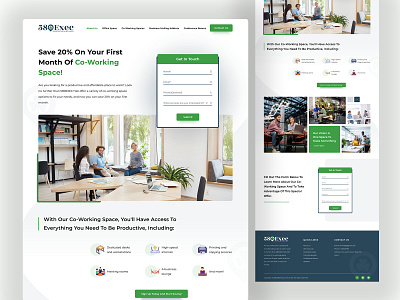 Design Home Page For Co-Working Space :) branding creative design design figma graphic design illustration logo ui vector web design website design