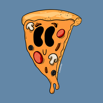 Pizza cartoon style cartoon style digital illustration illustration vector