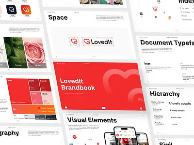 LovedIt - Brandbook brand brand design brand guide brand style brandbook branded branding branding design brands couple app couple app ui couple brands guide couple profile design guides design style design system mobile couple app styleguide