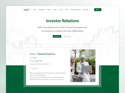 Tanmiah | Food Investor Relations 📈 desigb design food graphic design investor ui uiux ux webdesign website