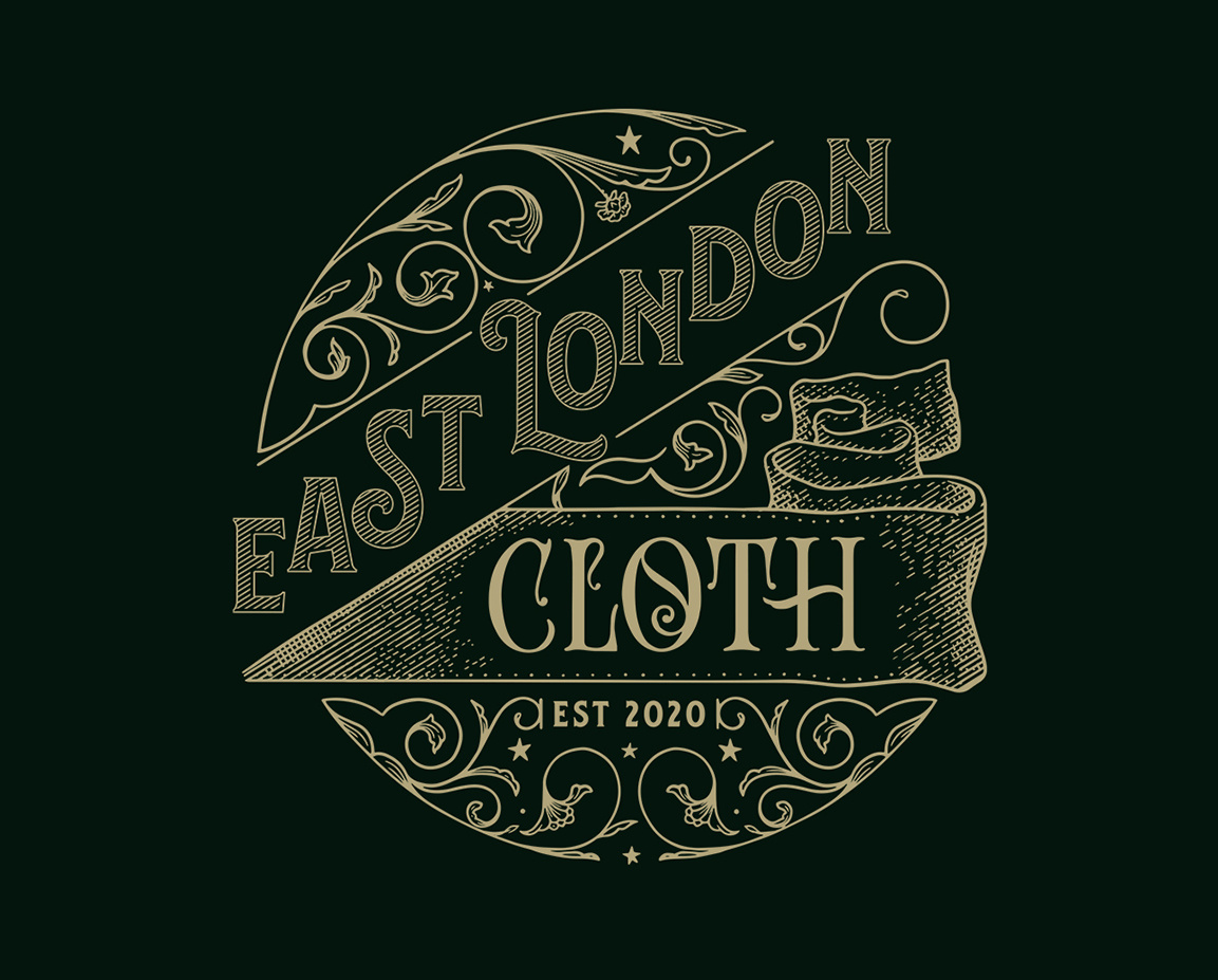 East London Cloth Logo design graphic design graphism illustration lettering lines logo signpainting typography
