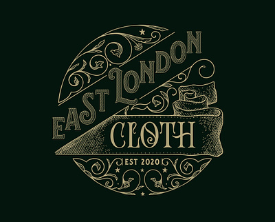 East London Cloth Logo design graphic design graphism illustration lettering lines logo signpainting typography