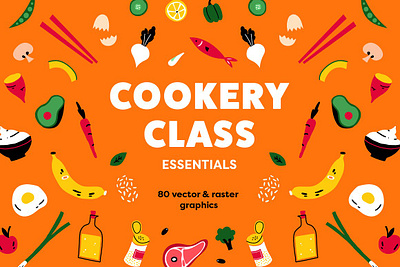 Cookery Class Illustration Set app branding design graphic design illustration logo typography ui ux vector