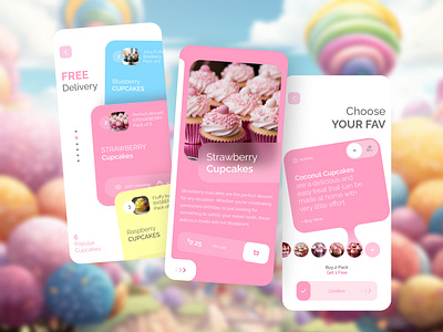 Indulge in Sweet Perfection ai appdesign barbie candy confectionery cupcake pink sweetillustration ui uiux userinterface ux webdesign