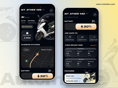 Ather Energy App - Empowering Your Electric Ride app ather automobile bike dashboard design e bike ecofriendly electric electric mobility electric revolution innovation management motion graphics online sustainable ride ui urban mobility web website