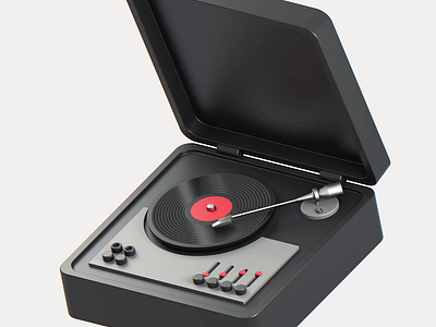 Record player 3d animation blender blender3d classic design graphic design icon illustration motion design motion graphics retro visual design