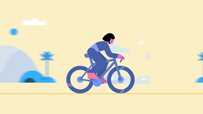 Girl in Cycle animation character animation graphic design motion graphics
