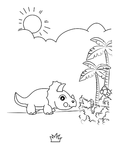 Dinosaur-Coloring-Page-KDP-for- 2 dog coloring pages