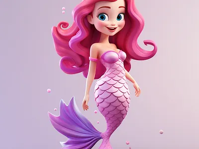 Animation Mermaid Clipart ai design ai image animation animation illustration book design children clipart children coloring clipart coloring book mermaid clipart