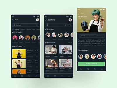 Beauty Salon - Mobile App UI app beautyapp branding colorpalette design graphic logo mobile popular salon ui ux