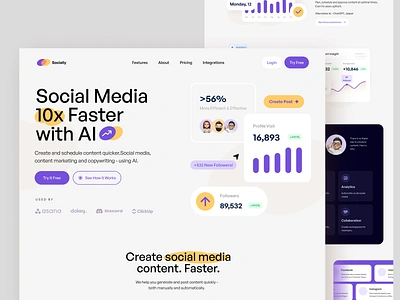 Socially Landing Page ai ar artificial intelligence chat figma homepage landing page logo social media ui ui design user interface ux design vr website