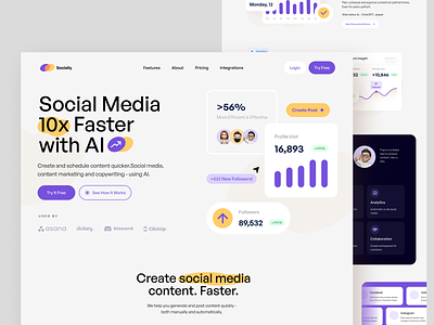 Socially Landing Page ai ar artificial intelligence chat figma homepage landing page logo social media ui ui design user interface ux design vr website