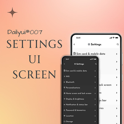 DailyUI#007:Setting UI dailyui design interfacedesign setting ui