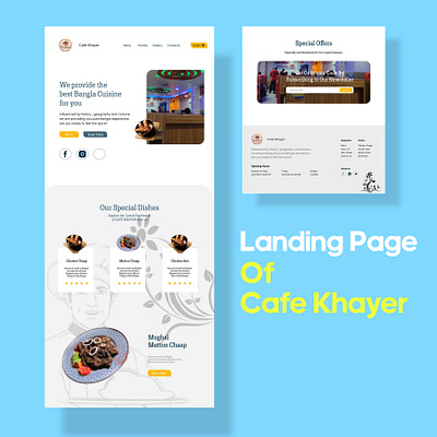 Landing Page Of a Local resturant app app design branding design graphic design illustration logo ui ux vector