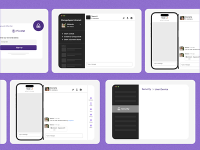 officechat - Animation Exploration animation animation design app business chat features flat gif illustration instant json lottie messaging office purple web web app work