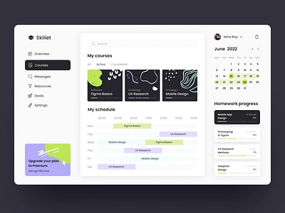 📝 Learning dashboard | Hyperactive branding dashboard design educational product hyperactive interfaces learning learning platform product design progress tracker saas typography ui ux web design