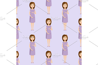 Pregnancy motherhood people expectation seamless pattern backgro baby