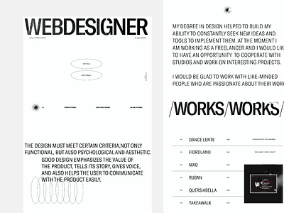 Portfolio website design that I created for myself design minimal web webdesign website