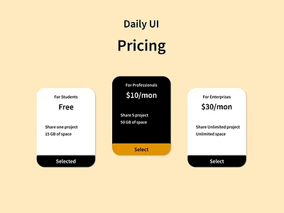 #30 daily UI Challenge - Pricing challenge dailyui design ui ux