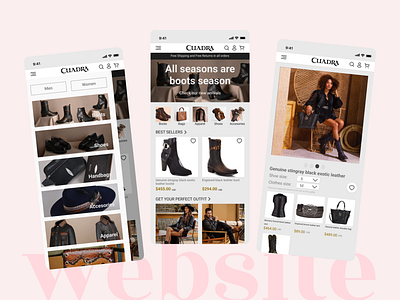 Website mobile design clothes store design online store shoe store ui website