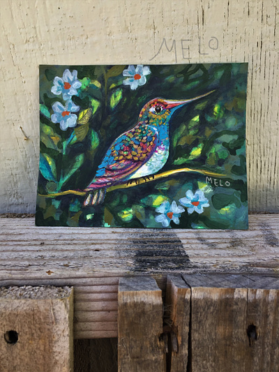Hummingbird on eBay meloearth painting portrait