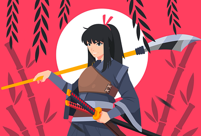 Samurai animation charachter charackter animation design duik graphic design illustration motion design samurai vector