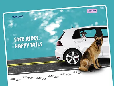 Travel Dog - Dog Bag Carrier Shop Design banner design dog homepage landing pet travel uiux web website