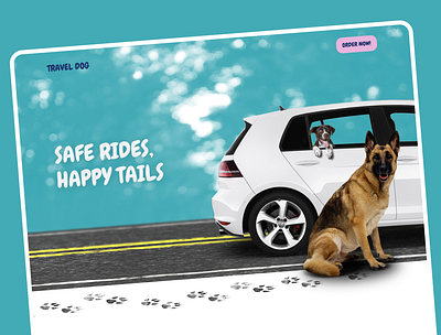 Travel Dog - Dog Bag Carrier Shop Design banner design dog homepage landing pet travel uiux web website