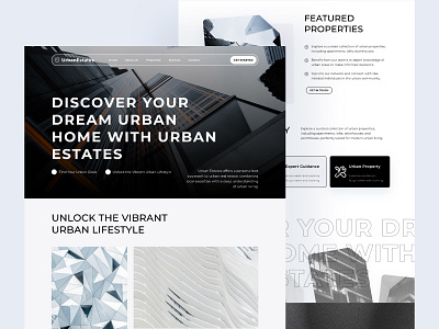 Urban Estates - Real estate agency website landing page real estate real estate website ui ui design ui ux web web ui website design website ui