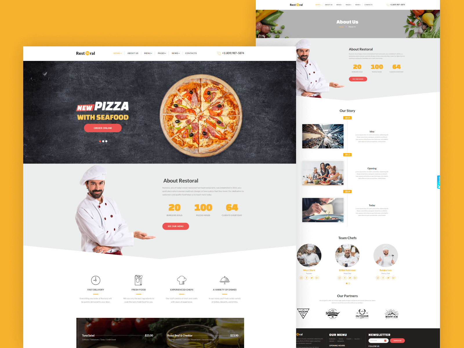 Food & Restaurant HTML Responsive Bootstrap 4 Template - Restora by ...