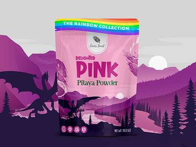 Packaging Design Pink Pitaya Powder alis design branding design illustration packaging design pouch design
