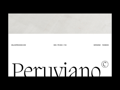 Peruviano © button clean design email footer logo minimal photography studio typography user experience user interface web agency