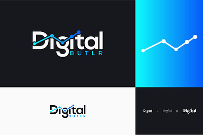 Digital Butlr branding design flat illustration minimalist logo modern type ui unique vector