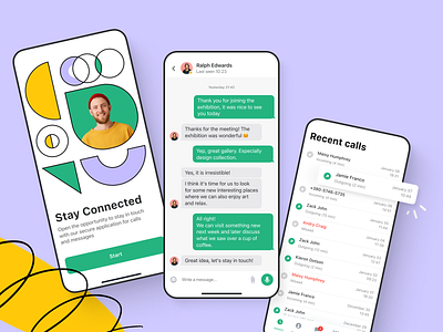 Messenger: Mobile App Design iOS abstract android app chat figma graphic design illustration ios messenger mobile mobile application mobile design social uidesign ux webdesign