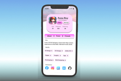 User Profile 3d animation app branding dailyui design graphic design illustration logo ui ux