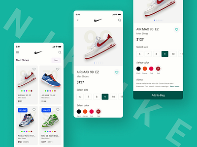 Mobile App - Nike app design typography ui ux