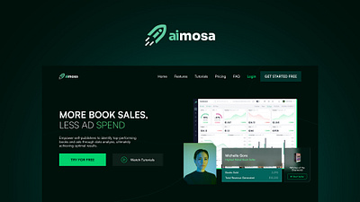Aimosa Landing Page Design app landing page design prototype ui ui design uiux ux design web design website wireframe