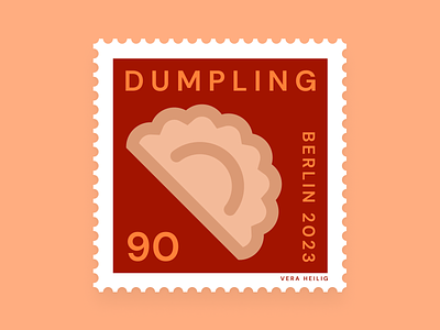 Dumpling Stamp Design berlin design dumpling flat design graphic graphic design icon illustration stamp stamp design vector