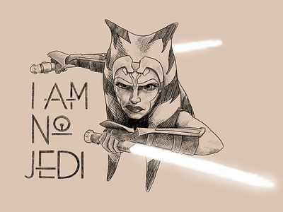 I am no Jedi ahsoka clone illustration jedi lightsaber rebels star wars tano wars